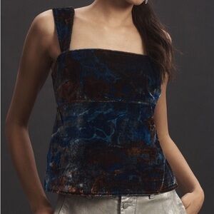 Anthropologie Pilcro Velvet Flyaway Top